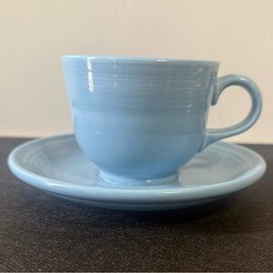 Fiestaware Periwinkle Blue Tea Cup and Saucer.  1 set.